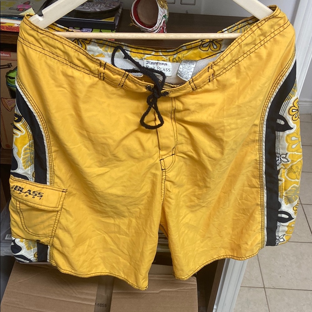 Vintage Bill Blass Men’s Wear Yellow Men's Swim Shorts